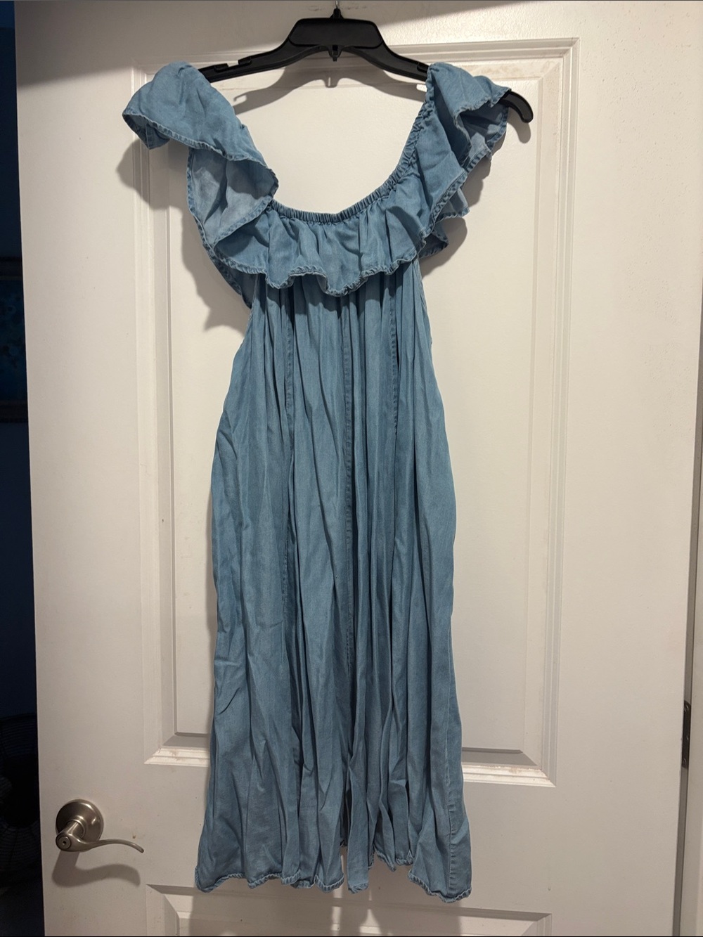 torrid Light Blue Off-Shoulder Ruffle Maxi Dress